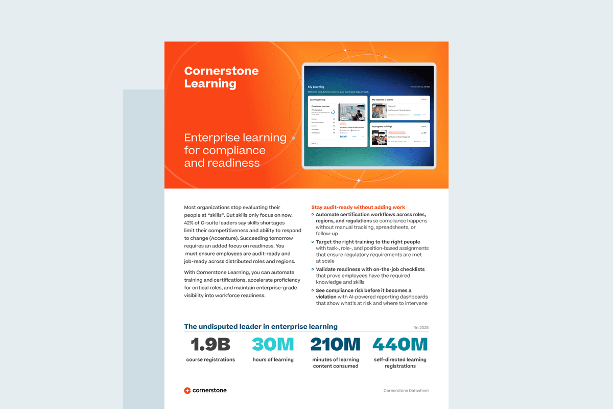 Cornerstone Learning Datasheet